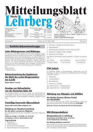 Amtliche Bekanntmachungen - Markt Lehrberg