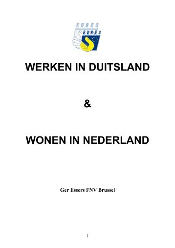 WERKEN IN DUITSLAND & WONEN IN NEDERLAND - Edr-eures.info
