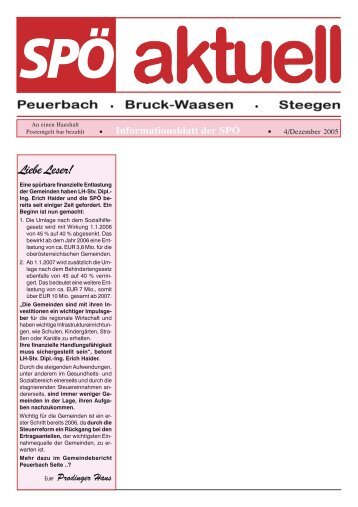 SPÖ aktuell Ausgabe Dezember 2005 - SPÖ Peuerbach