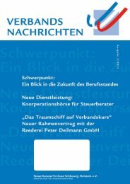 Ausgabe 3/2011 - Steuerberaterverband Schleswig-Holstein e.V.
