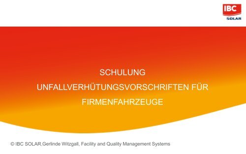 Schulung Unfallverhütungsvorschriften Firmenfahrzeuge