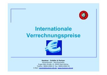 Internationale Verrechnungspreise - Haubner Schäfer & Partner