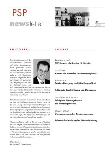 news - PSP München Peters, Schönberger & Partner GbR