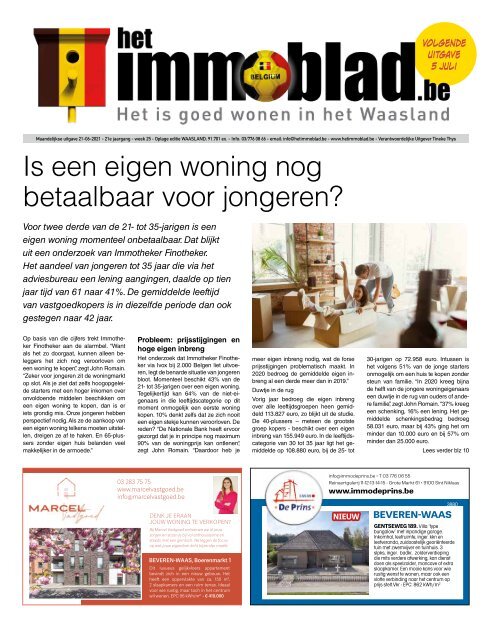 Het Immoblad van 21 juni 2021