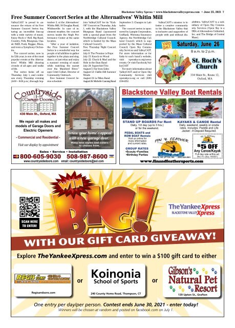 Blackstone Valley Xpress June 25