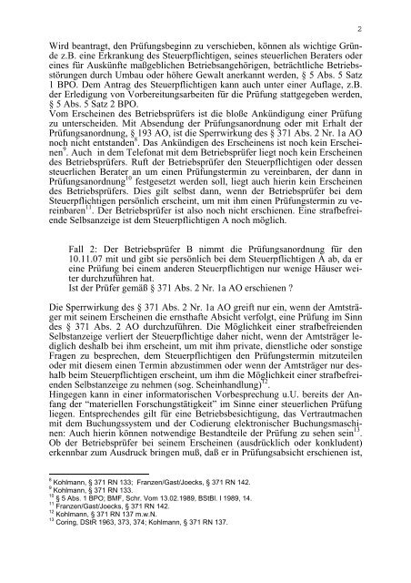 Die Sperrwirkung des § 371 Abs. 2 Nr. 1 - Kanzlei Dr. jur. Jörg ...
