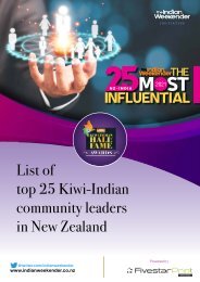 Indian Weekender Top 25 Kiwi-Indian Community Leaders 2021