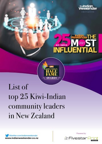 Indian Weekender Top 25 Kiwi-Indian Community Leaders 2021