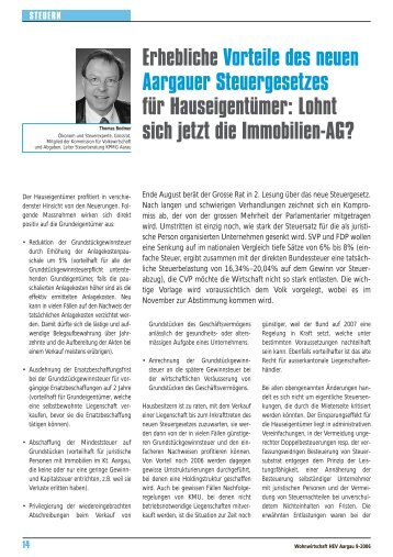 Erhebliche Vorteile des neuen Aargauer ... - HEV Aargau