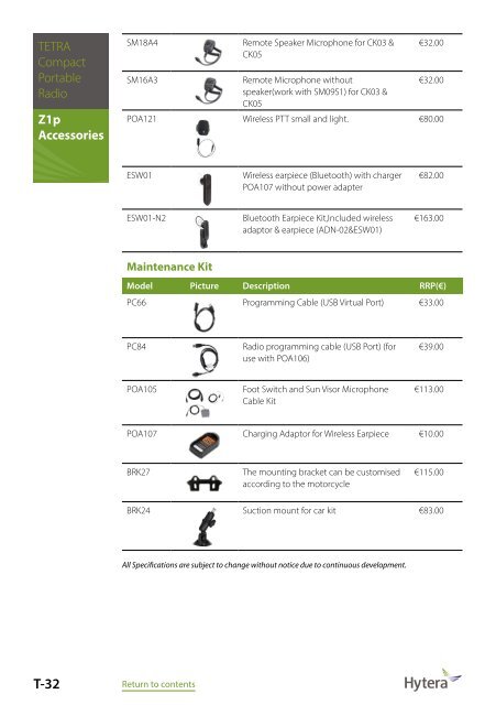 2021 TETRA EURO Price Catalogue