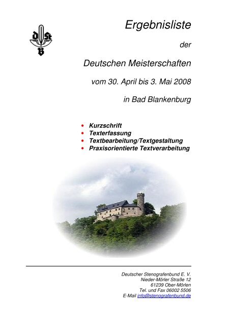 Einzelergebnisse Kurzschrift - Vestischer Steno-Club e. V.