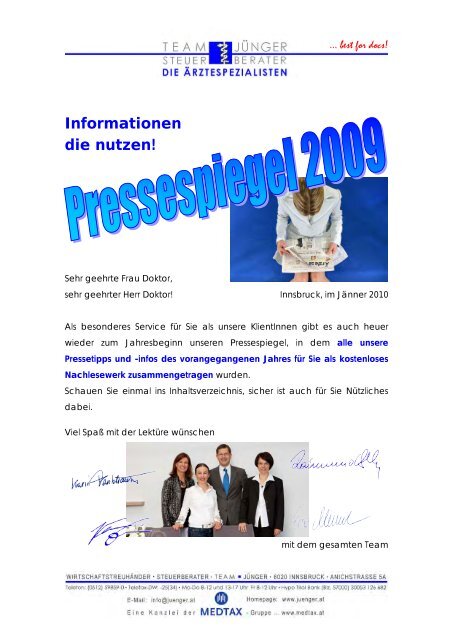 steuerreform 2009 - Team Jünger Steuerberater - Die ...