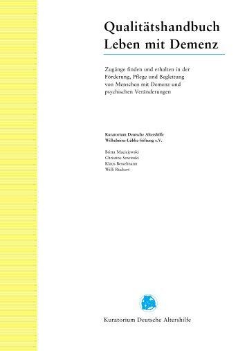 Qualitätshandbuch Leben mit Demenz - Tiergestützte Therapie und ...