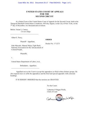 Attachment 17 2nd Circuit Order to revise caption and accept appendices