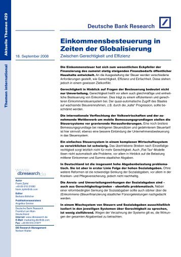 Einkommensbesteuerung in Zeiten der Globalisierung: Zwischen ...