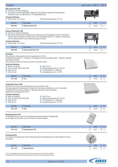 AEREX_Bildpreisliste_Systeme-Geräte-Zubehör_2020-21_DE