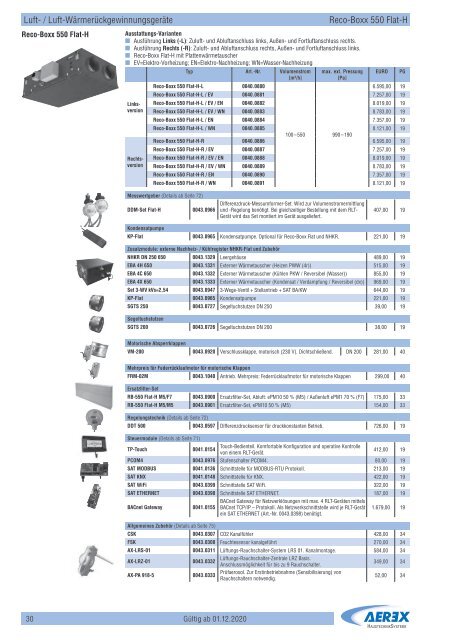 AEREX_Bildpreisliste_Systeme-Geräte-Zubehör_2020-21_DE