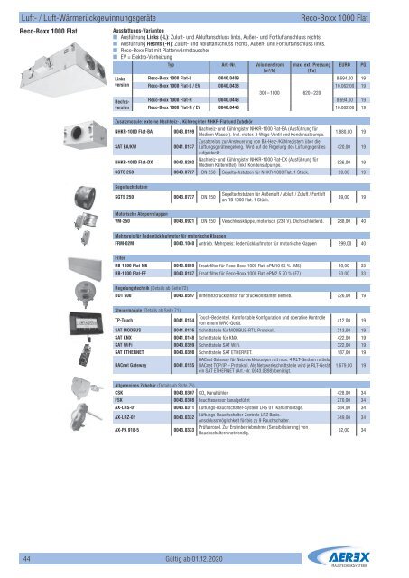 AEREX_Bildpreisliste_Systeme-Geräte-Zubehör_2020-21_DE