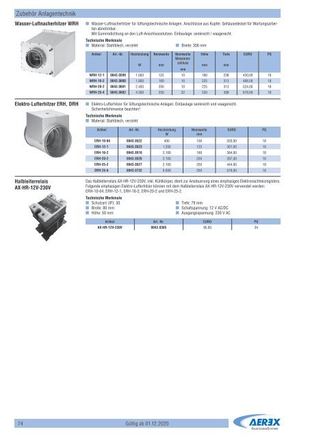 AEREX_Bildpreisliste_Systeme-Geräte-Zubehör_2020-21_DE