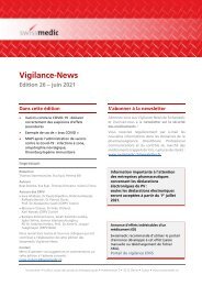 Swissmedic Vigilance-News Edition 26 – Juin 2021