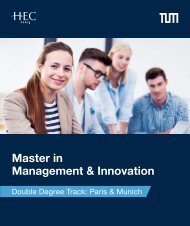 Master in Management & Innovation - Double Degree Track: Paris & Munich