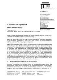 21. Berliner Steuergespräch - Berliner Steuergespräche eV