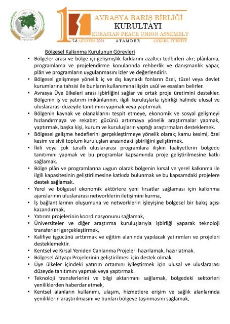 1. AVRASYA BARIŞ KURULTAYI