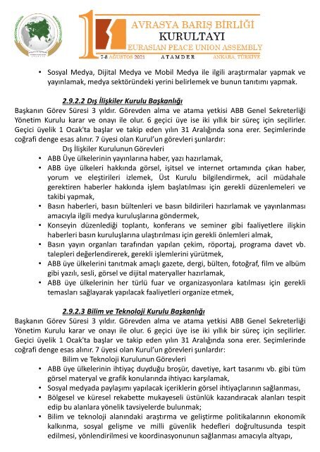 1. AVRASYA BARIŞ KURULTAYI