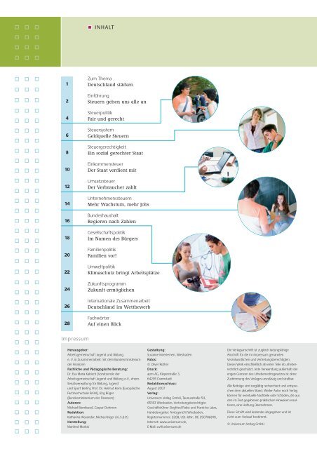 INFO 2007 2008 Finanzen Steuern - Jugend und Bildung