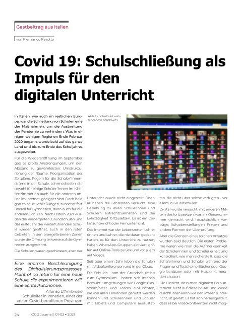 OCG Journal 01-02/2021: Informatik und Digitale Kompetenz