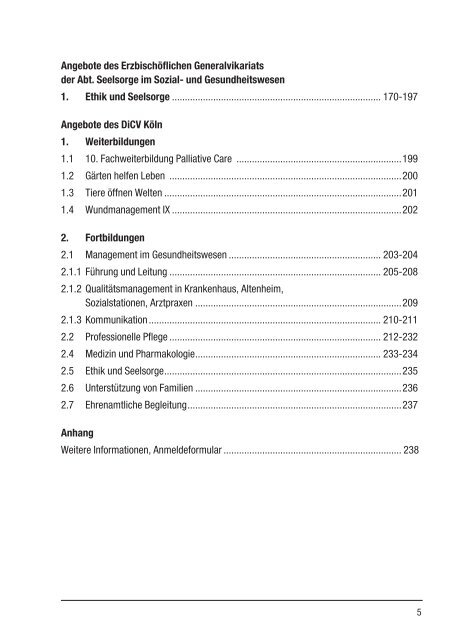 Fort- und Weiterbildung 2009 - Caritas-Akademie Köln