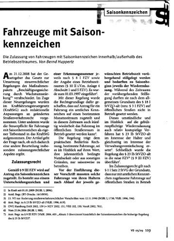 Fahrzeuge mit Saison- kennzeichen - Bernd Huppertz