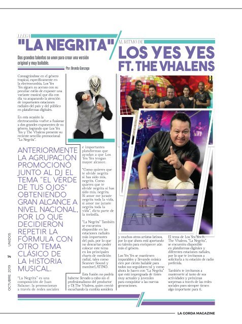 La Gorda Magazine Año 5 Edición Número 59 Octubre 2019 Portada Los Kassino De Chucho Pinto