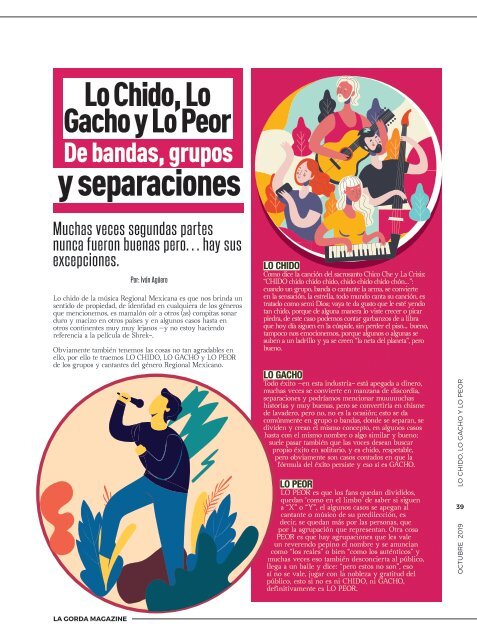 La Gorda Magazine Año 5 Edición Número 59 Octubre 2019 Portada Los Kassino De Chucho Pinto