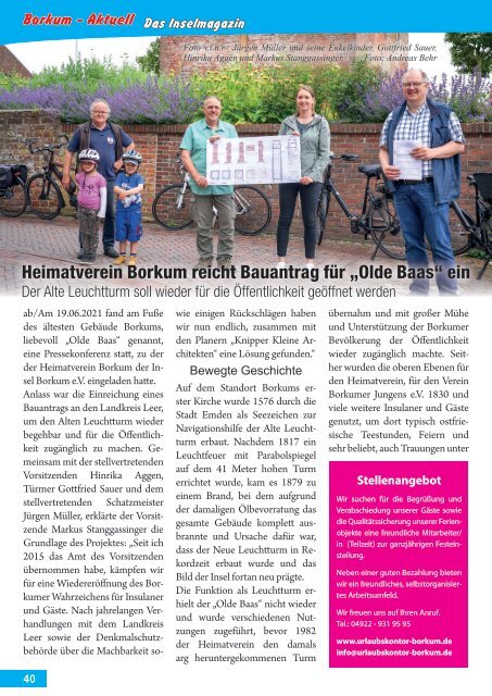 Juli 2021 Borkum-Aktuell - Das Inselmagazin