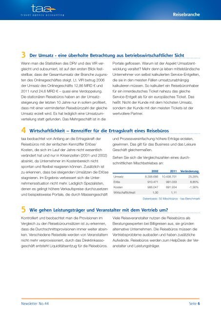 Newsletter No.44 als PDF - TAA Travel Agency Accounting GmbH