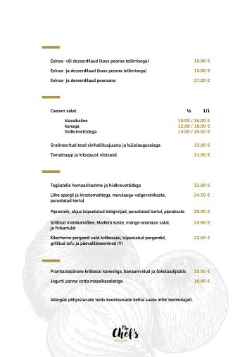 The Chefs Kitchen MEGASTAR spring-summer menu 2021