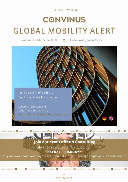 CONVINUS Global Mobility Alert Week 26