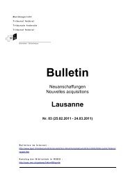 Bulletin - Schweizerisches Bundesgericht