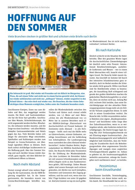 Die Wirtschaft Köln - Ausgabe 04 / 2021