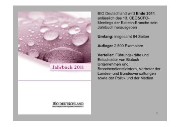 Beitritt des 100. Mitgliedes Ende 2006 - BIO Deutschland