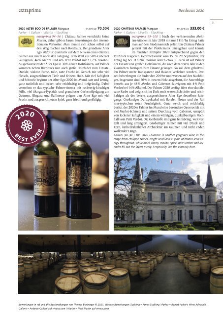 Extraprima Bordeaux 2020 Subskription