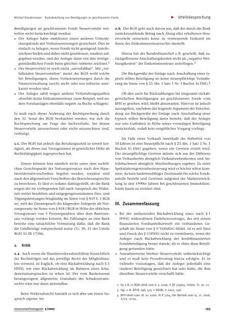 Steueranwaltsmagazin 5/2007 - Wagner-Joos Rechtsanwälte