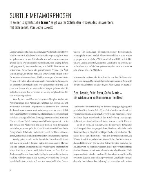 Walter Schels. trans* | Magazin (Blick ins Buch)