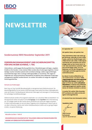 Newsletter September 2011.indd - BDO AG