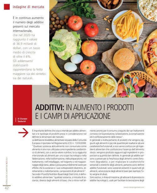 Tecnologie Alimentari n°3 - Maggio / Giugno 2021