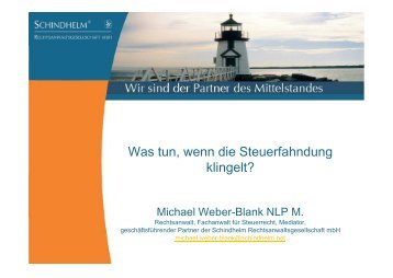 Was tun, wenn die Steuerfahndung klingelt? - Weber-Blank