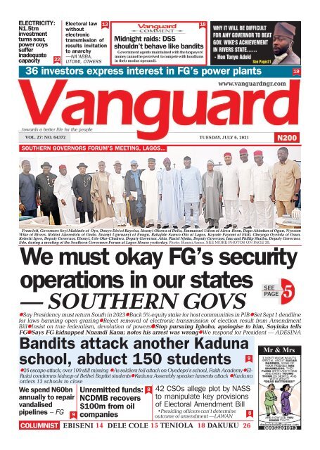 06072021 - We must okay FG's security operations in our states- Southern Govs