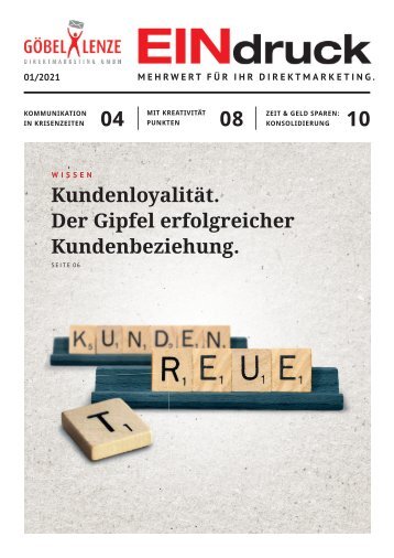 EINdruck - Der Newsletter von Göbel+Lenze Ausgabe 01/2021