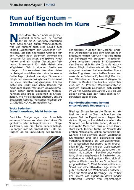 FinanzBusinessMagazin IMMOBILIEN Markt+Trends 2021